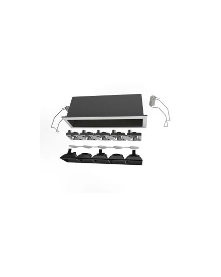 Spot Downlight LED 10W Cree Linéaire (UGR17) Coupe 140x37 mm
