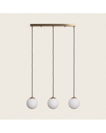 Suspension Métal et Verre Moonlight Brass 3 Spots