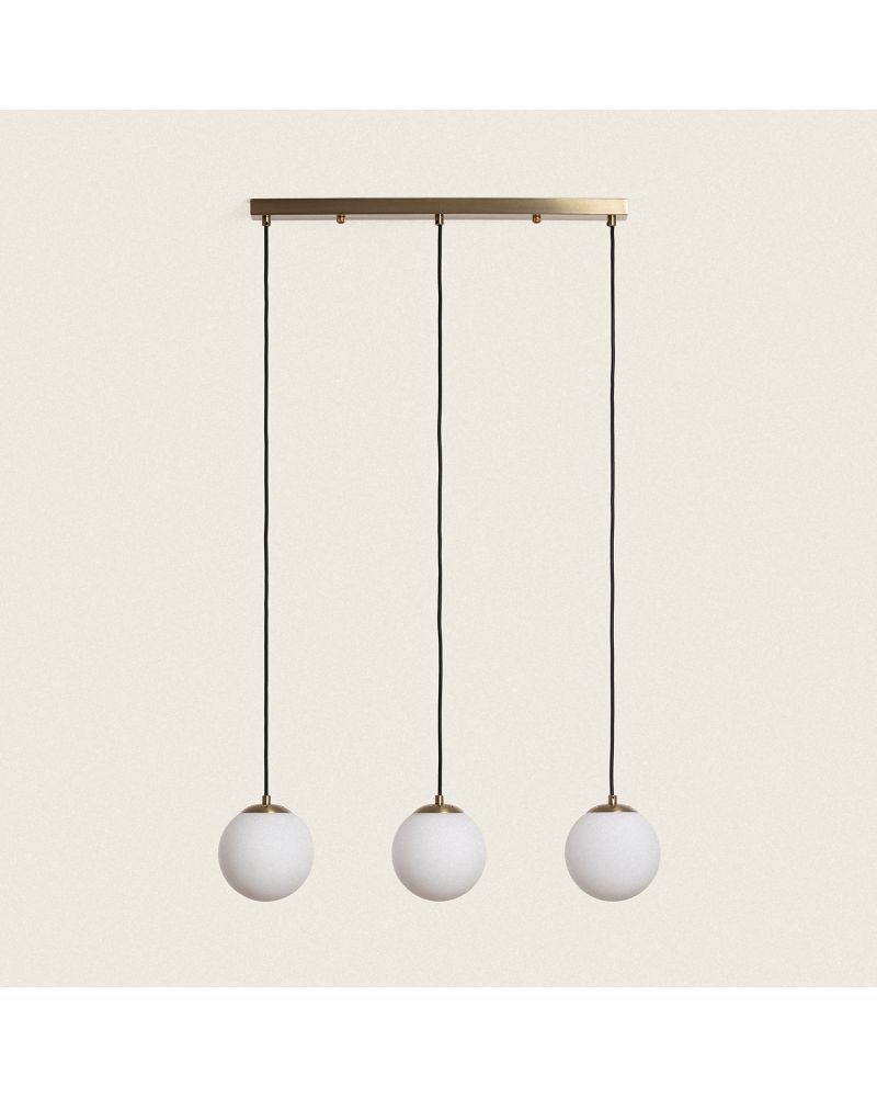 Suspension Métal et Verre Moonlight Brass 3 Spots