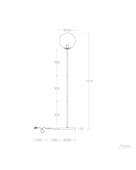 Lampadaire Métal et Verre Moonlight Clear