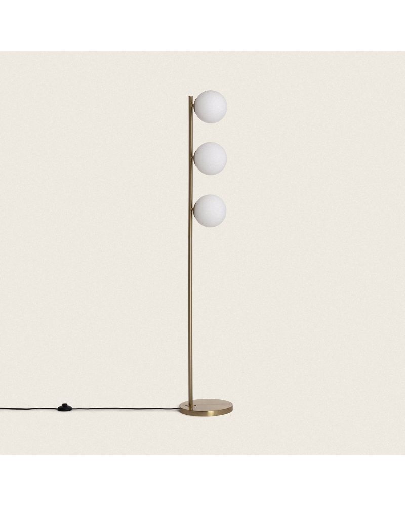 Lampadaire Métal et Verre Moonlight Brass 3 Spots Lampadaire Métal et Verre Moonlight Brass 3 Spots