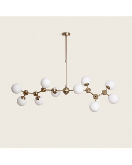 Plafonnier Métal et Verre Moonlight Brass Large 10 Spots