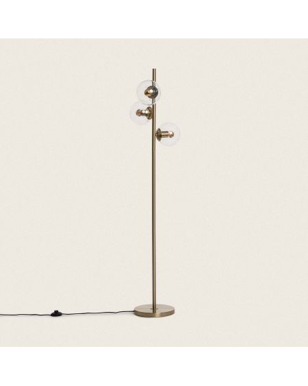Lampadaire Métal et Verre Moonlight Clear 3 Spots
