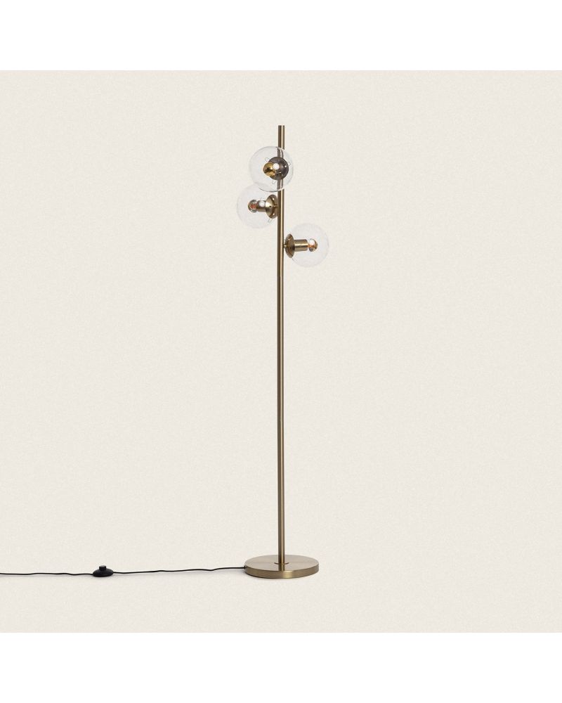 Lampadaire Métal et Verre Moonlight Clear 3 Spots