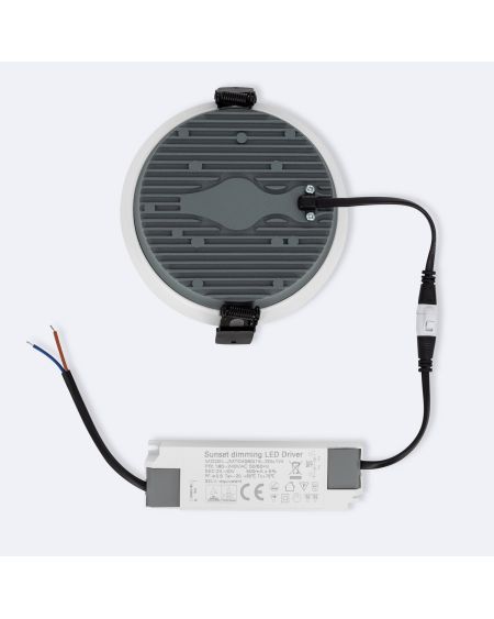 Dalle LED Ronde 24W Dimmable Dim To Warm Coupe Ø135 mm