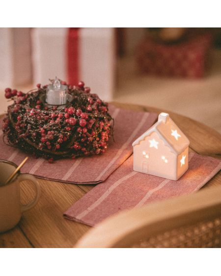Maisonnette de Noël LED Céramique à Piles Bianca