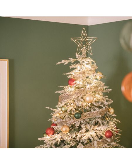 Étoile LED Métal pour Sapin de Noël à Piles Jaione