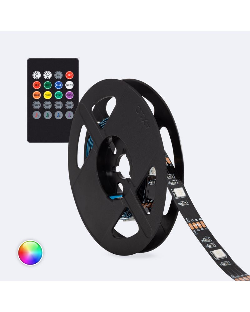 kit Ruban LED RGB 5V DC 24LED/m avec USB pour Télévision 2m IP20