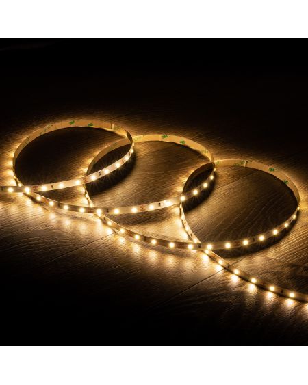 Ruban LED 12V DC SMD2835 60LED/m 5m IP20 Largeur 10mm Coupe 5cm