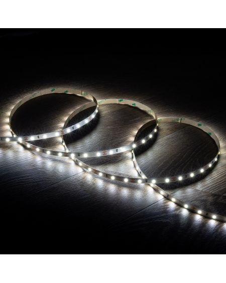 Ruban LED 12V DC SMD2835 60LED/m 5m IP20 Largeur 10mm Coupe 5cm