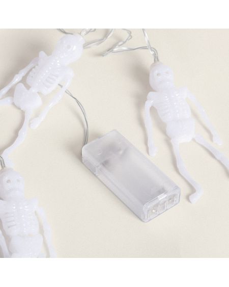Guirlande LED Squelettes d'Halloween à Piles 1,65 m