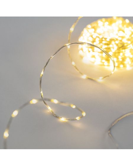 Guirlande LED Extérieure Transparente Blanc Chaud 18 m