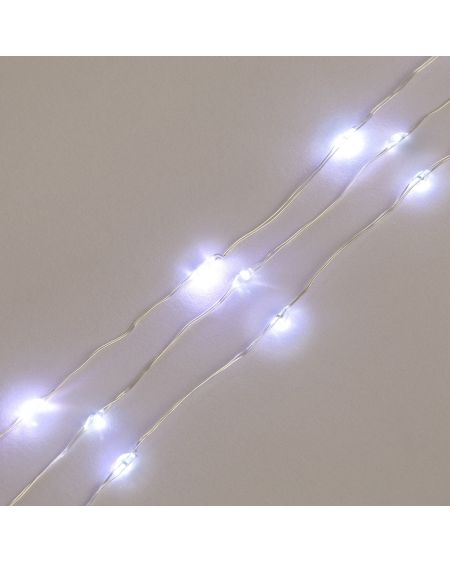 Guirlande LED Extérieur Fil de Fer à Piles Blanc Froid 2m