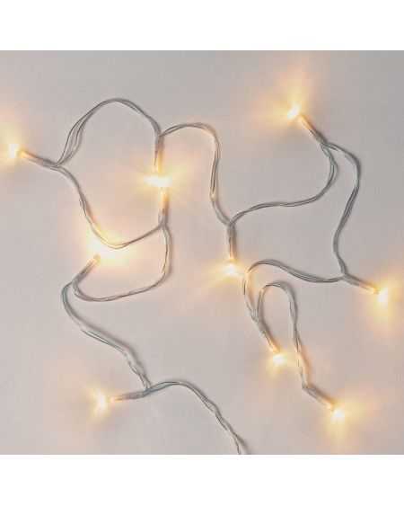 Guirlande LED Câble à Piles 1m Blanc Chaud avec Minuterie
