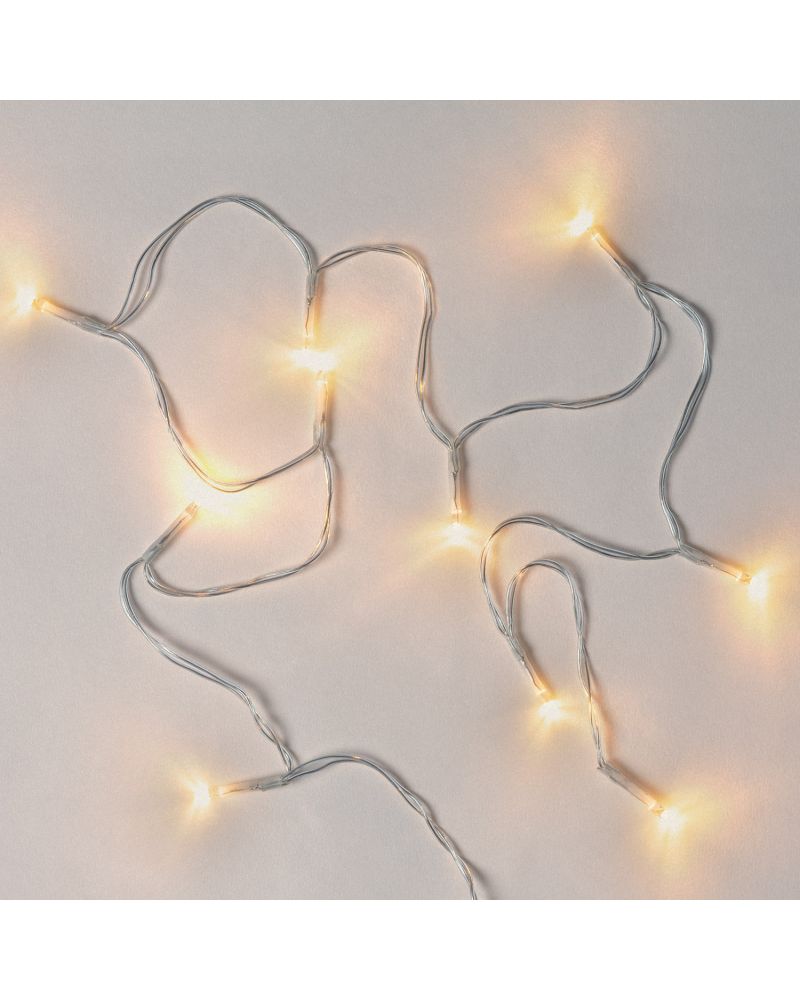 Guirlande LED Câble à Piles 1m Blanc Chaud avec Minuterie