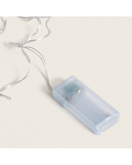 Guirlande LED Câble à Piles 1m Blanc Chaud avec Minuterie