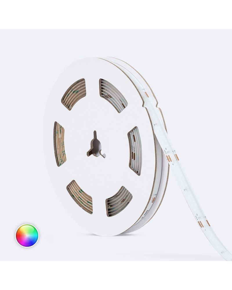 Ruban LED RGB 24V DC COB 420 LED/m 5m IP20 CRI90 Largeur 10mm Coupe 5 cm Ruban LED RGB 24V DC COB 420 LED/m 5m IP20 CRI90 Largeur 10mm Coupe 5 cm