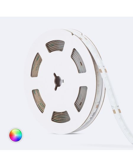Ruban LED RGBW 24V DC COB 420 LED/m 5m IP20 CRI90 Largeur 12mm Coupe 5 cm