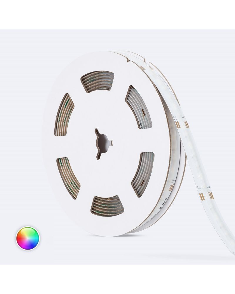 Ruban LED RGBW 24V DC COB 420 LED/m 5m IP20 CRI90 Largeur 12mm Coupe 5 cm