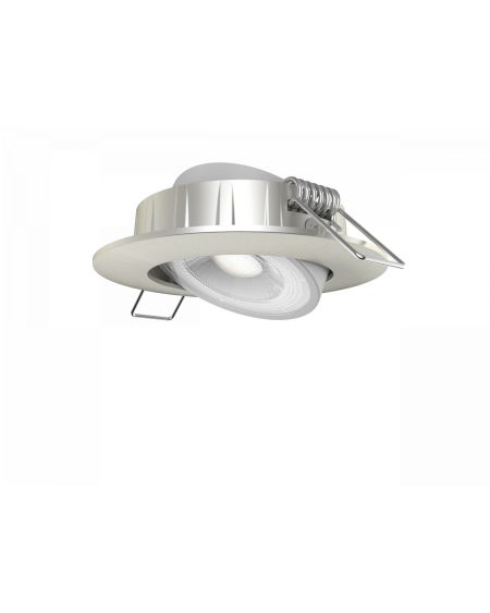 Spot Downlight LED 5W Orientable Rond Nickel Brossé Coupe Ø68 mm