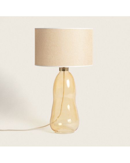 Lampe à Poser Tissu et Verre Big Nally