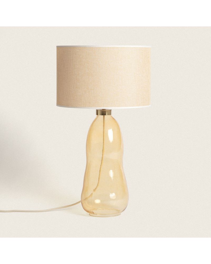 Lampe à Poser Tissu et Verre Big Nally