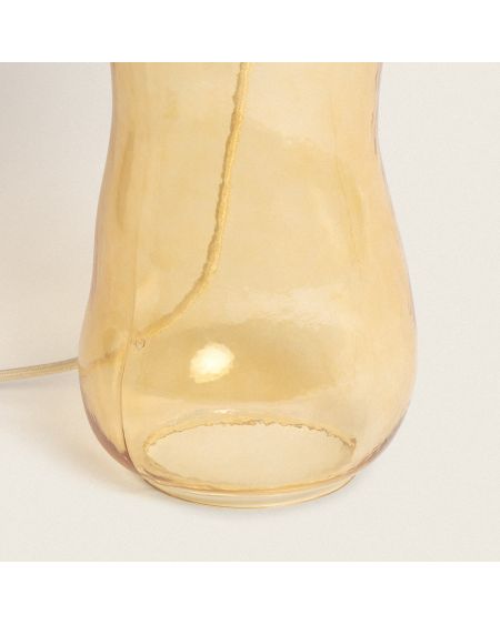 Lampe à Poser Tissu et Verre Big Nally