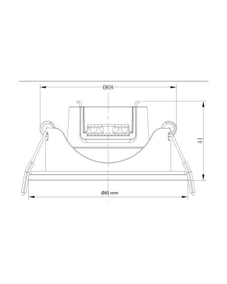 Spot Downlight LED 4W Rond Blanc Coupe Ø85 mm