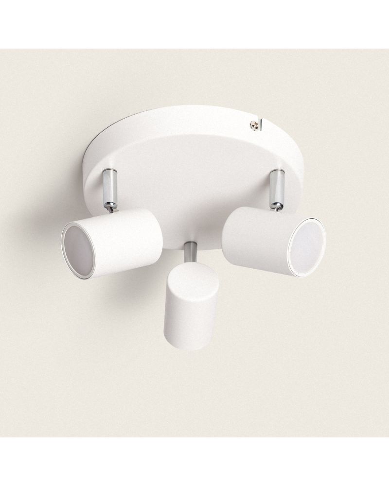 Plafonnier Orientable Métal 3 Spots Wuedy Rond