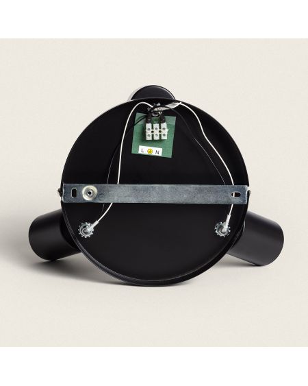 Plafonnier Orientable Rond Métal 3 Spots Albus Black