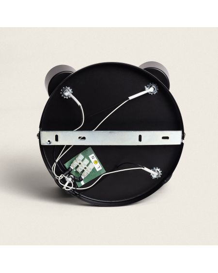Plafonnier Orientable Rond Métal 4 Spots Albus Black