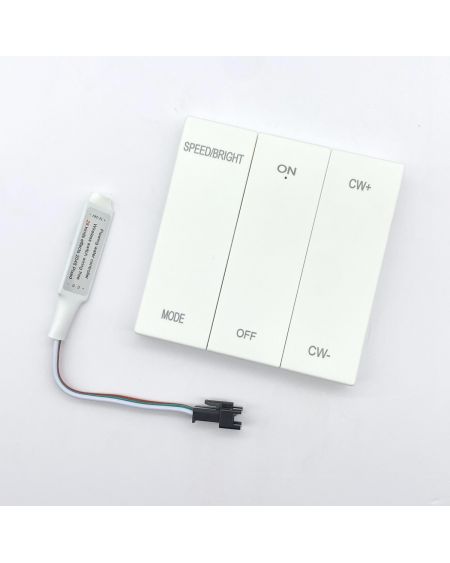 Contrôleur Variateur Ruban LED Digital 12-24V DC + Télécommande RF 6 boutons poussoirs