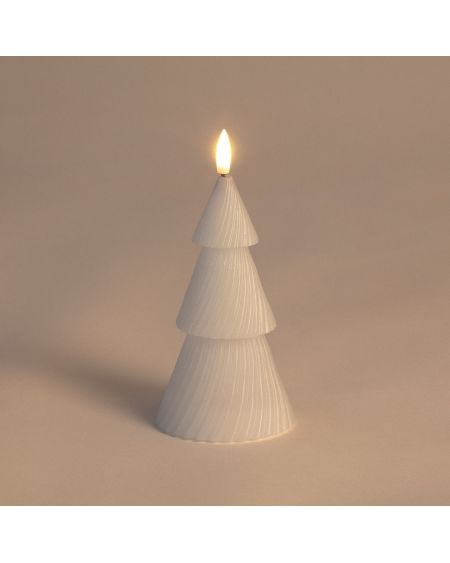 Bougie LED Sapin de Noël en Cire Naturelle à Pile 15 cm