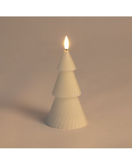 Bougie LED Sapin de Noël en Cire Naturelle à Pile 15 cm
