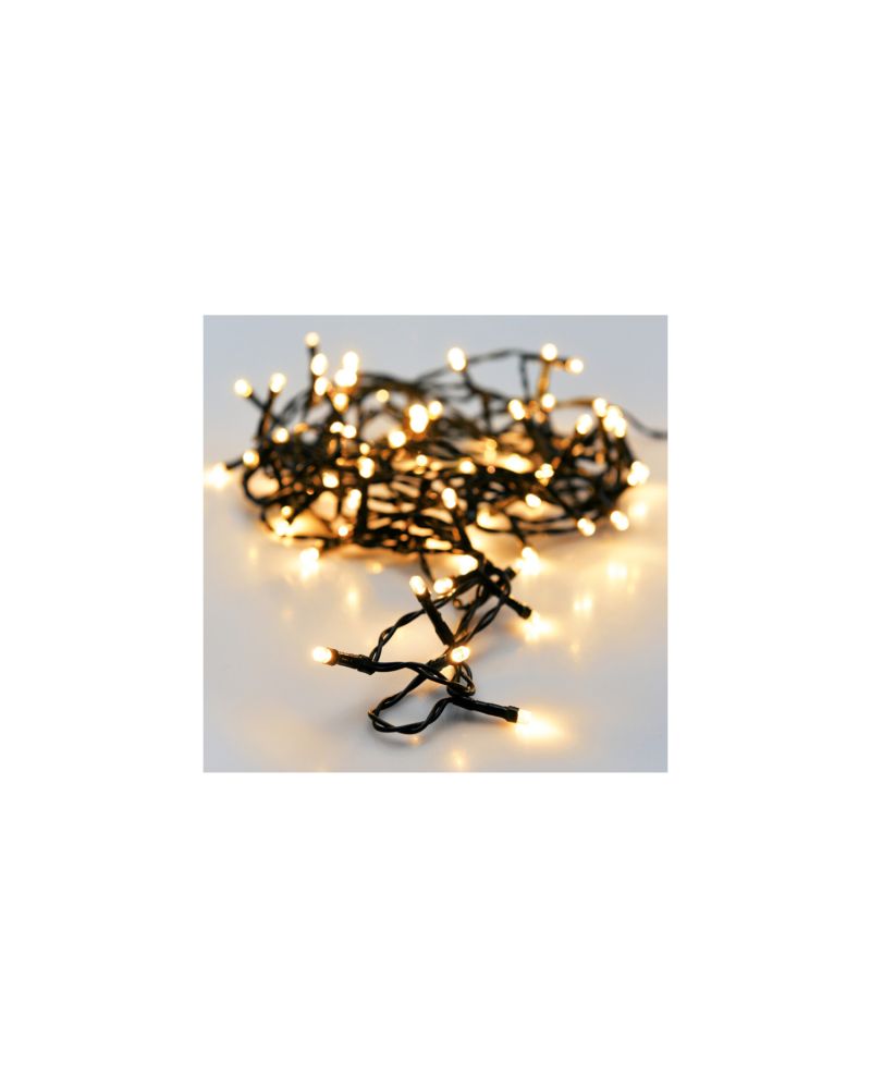 Guirlande LED Extérieur Câble Noir Blanc Chaud 9m