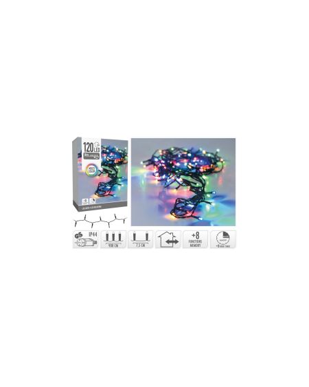 Guirlande LED Extérieure Câble Noir RGB 9m