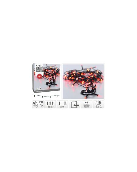 Guirlande LED Extérieure Câble Noir Rouge 18m