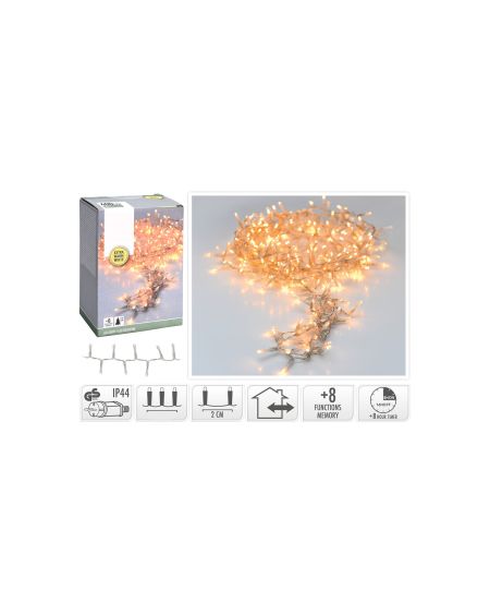 Guirlande LED Extérieure Transparente Blanc Chaud Racimo 8m
