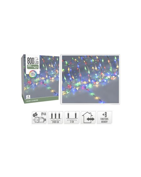 Guirlande Extérieure LED Transparente RGB 24 m