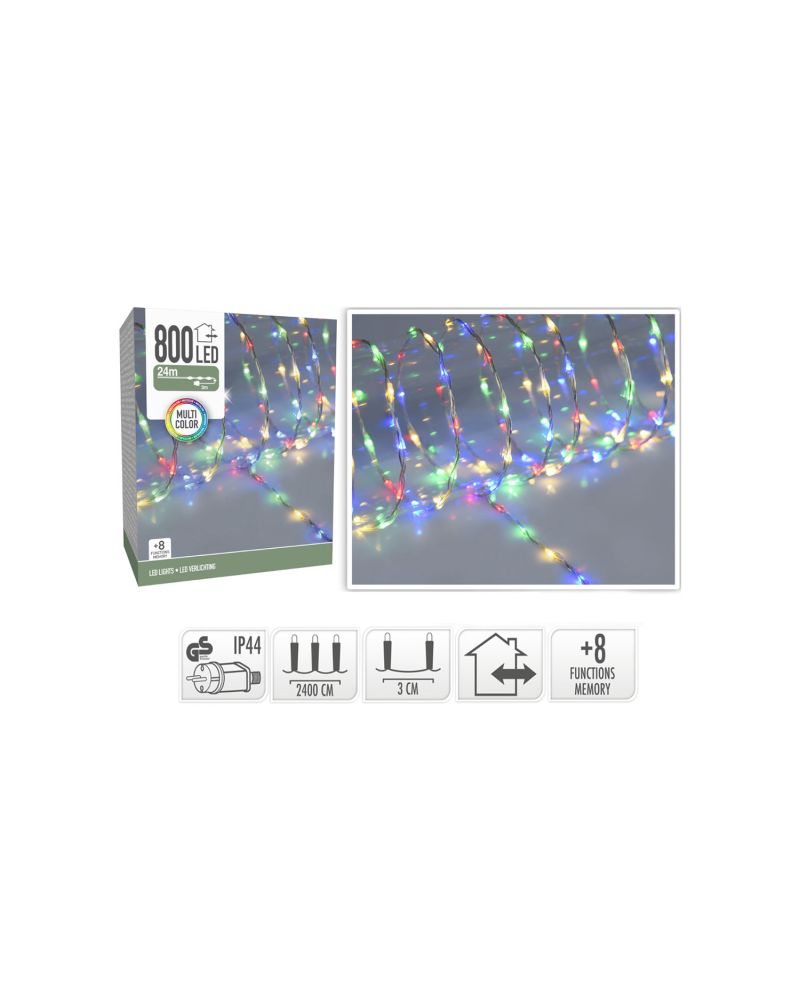 Guirlande Extérieure LED Transparente RGB 24 m