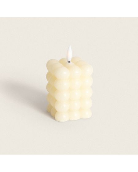 Bougie LED Cire Naturelle Carrée à Piles 8.8 cm