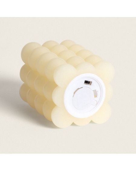 Bougie LED Cire Naturelle Carrée à Piles 8.8 cm