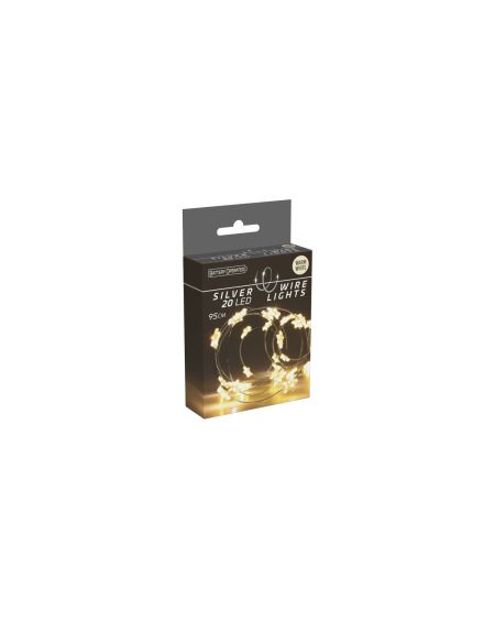 Guirlande en Fil de Fer d'Etoiles LED à Piles 1m Blanc Chaud