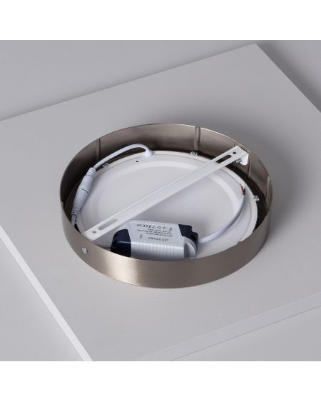 Plafonnier LED Rond 18W Métal Ø225 mm Argenté
