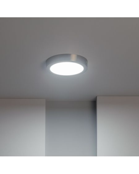 Plafonnier LED Rond 18W Métal Ø225 mm Argenté
