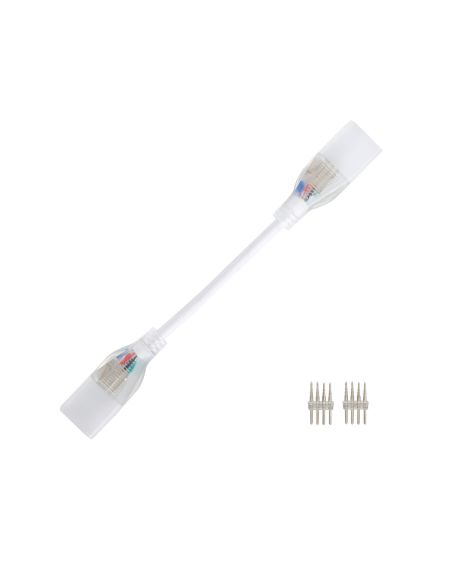 Connecteur Double avec Câble pour Ruban LED RGB 220V AC SMD IP65 Largeur 15mm