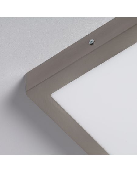 Plafonnier LED Carré Métal 18W Argenté 225x225 mm