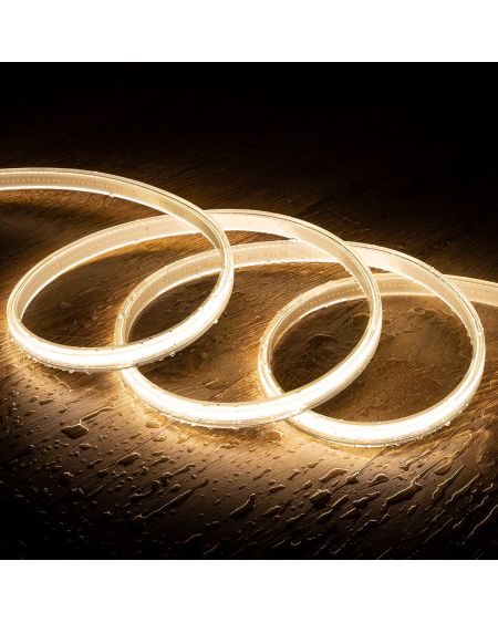 Ruban LED 220V COB 320 LED/m Blanc Chaud IP65 CRI90 Largeur 12mm Coupe tous les 50cm
