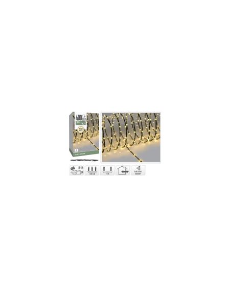 Guirlande LED Extérieure Câble Noir Blanc Chaud 12m Small