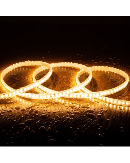 Ruban LED Dimmable Auto-redressement 220V SMD2835 120LED/m 1000 lm/m IP65 Largeur 12mm sur mesure Coupe tous les 10cm
